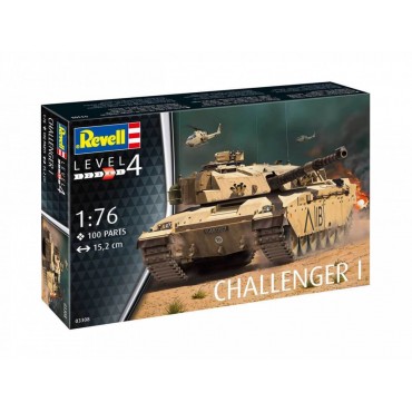 KIT PARA MONTAR REVELL TANQUE DE GUERRA CHALLENGER I 1/76 100 PEÇAS REV 03308